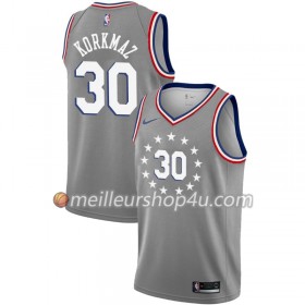 Maillot Basket Homme Philadelphia 76ers Furkan Korkmaz 30 2018-19 Nike City Edition Gris Swingman